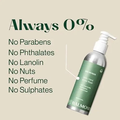 Balmonds Body, Hand & Hair Wash - 100% Natural Shampoo & Body Wash for Dry & Sensitive Skin, Soap Free, Vegan & Cruelty Free (6.8 oz) Avelisse