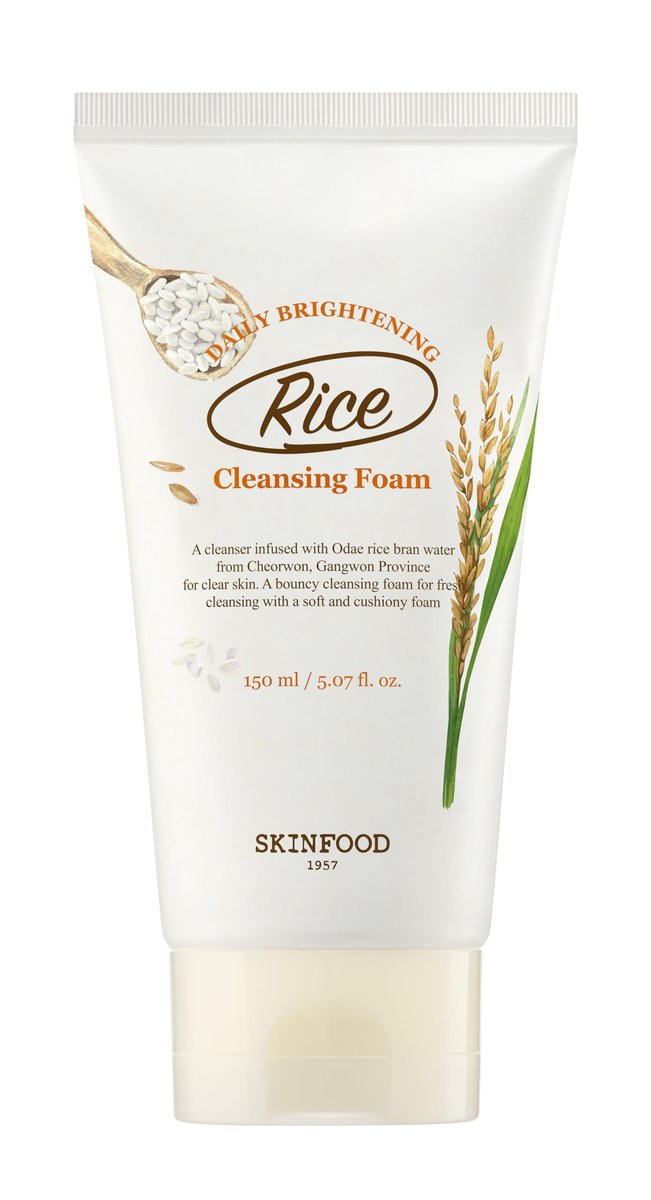SKINFOOD Rice Daily Cleansing Foam 150ml – Brightening Facial Foam with Fermented Rice for Smooth, Firm Skin - görsel 2