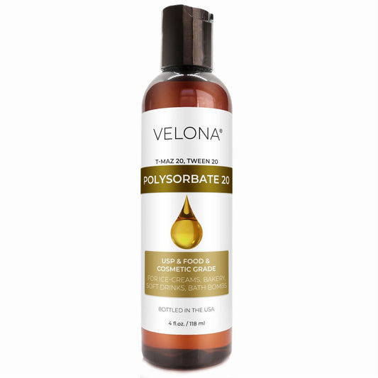 Polysorbate 20 by Velona - 4 Fl Oz | Natural Solubilizer for Bath Bombs, Skincare & Cooking