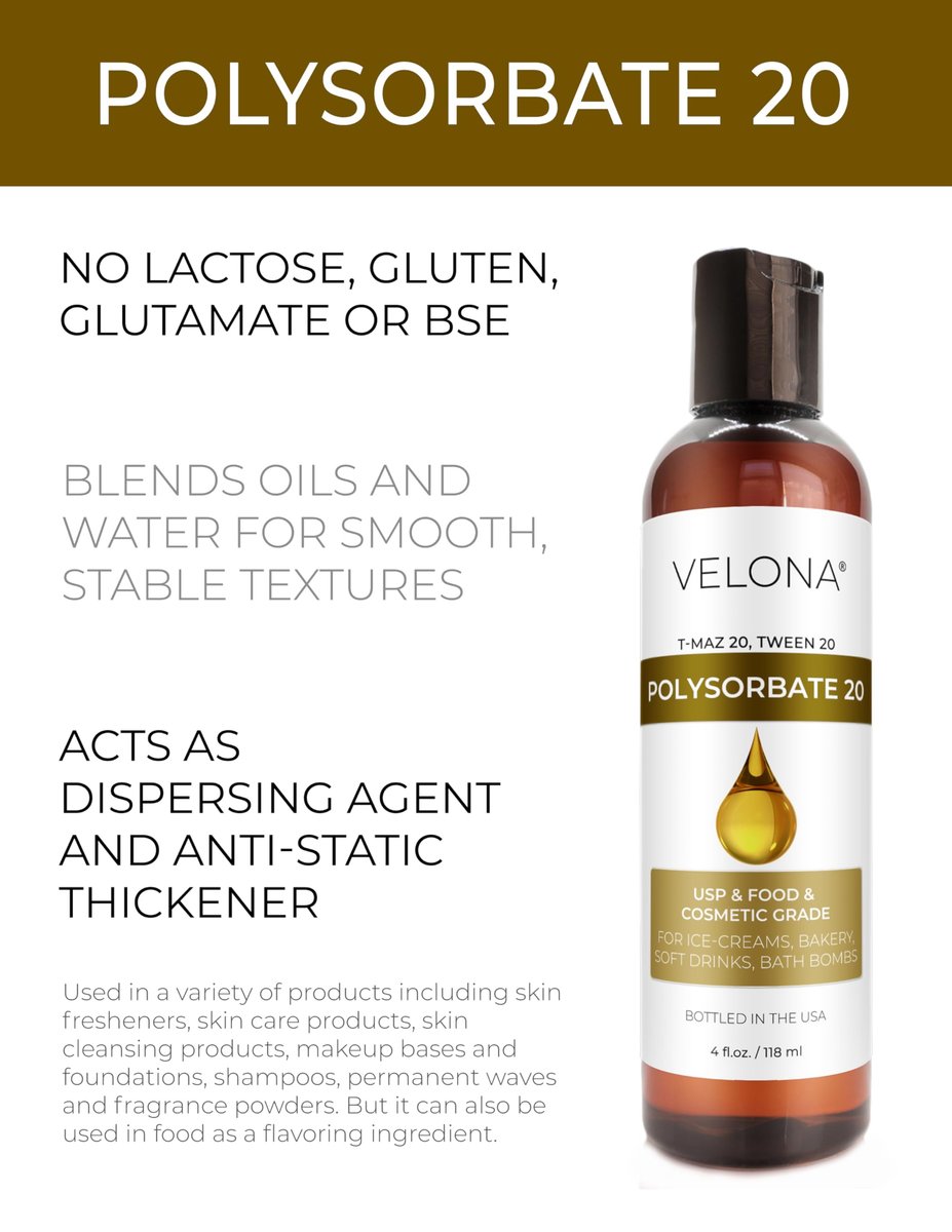 Polysorbate 20 by Velona - 4 Fl Oz | Natural Solubilizer for Bath Bombs, Skincare & Cooking - görsel 3