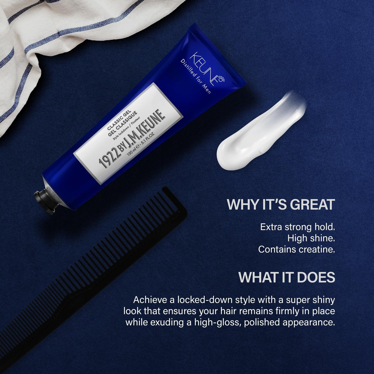KEUNE 1922 by J.M Classic Gel – Strong Hold & Shine Styling Gel for Men, 10.1 Fl Oz - görsel 5