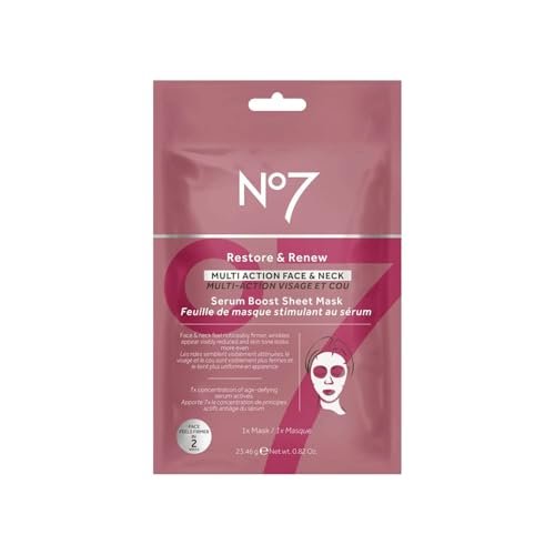 No7 Restore & Renew Face & Neck Multi Action Serum Boost Sheet Mask - 1 Count - görsel 1
