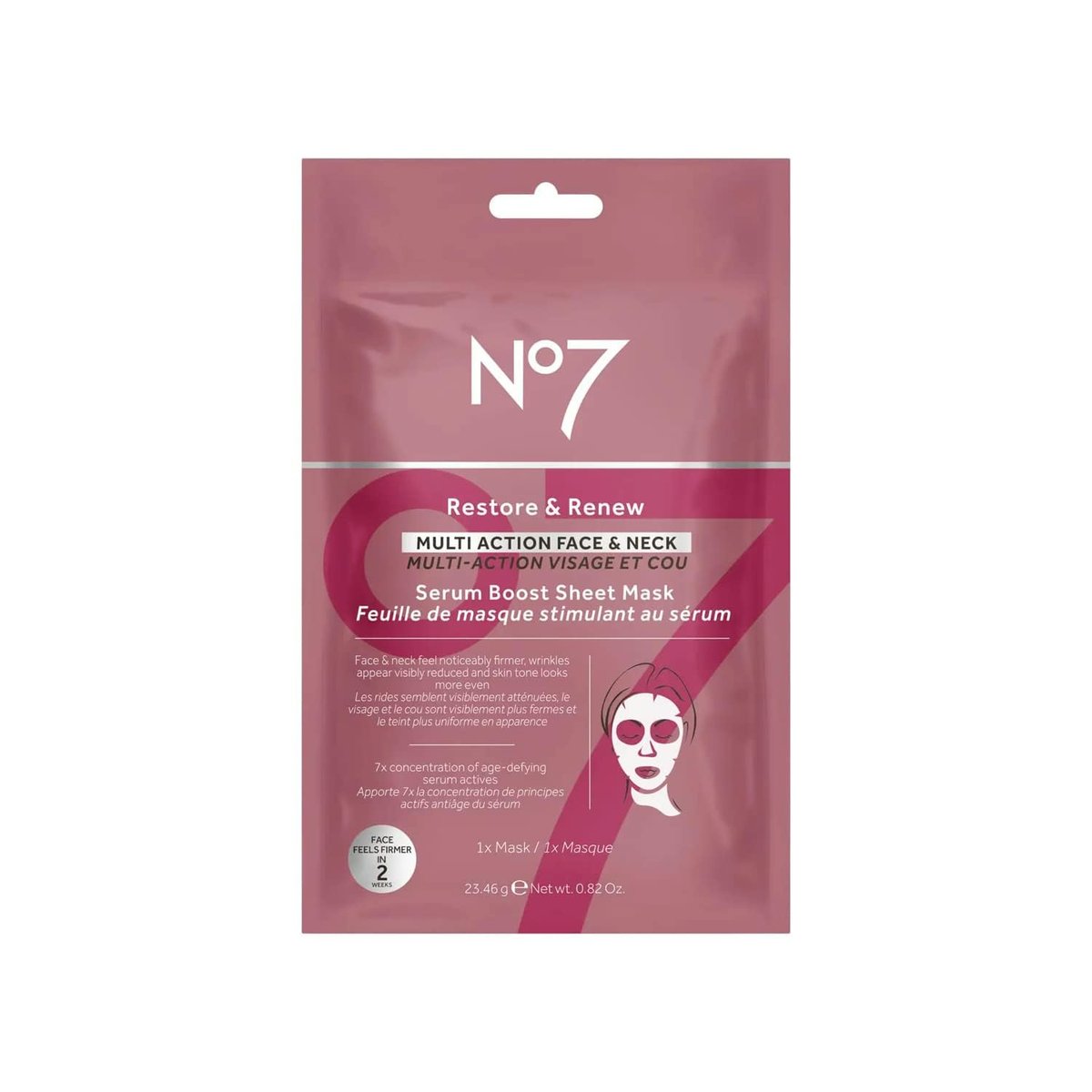 No7 Restore & Renew Face & Neck Multi Action Serum Boost Sheet Mask - 1 Count - görsel 2