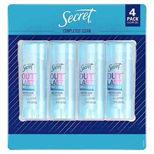 Secret Outlast Antiperspirant Deodorant Clear Gel, Completely Clean Scent, 2.6 oz (Pack of 4) Avelisse