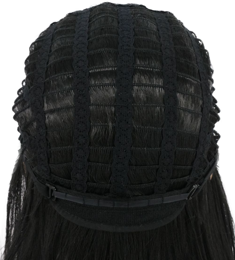 karlery Men Long Wave Black Wig - Gaston Colonial Style Halloween Costume Cosplay Wig - görsel 15