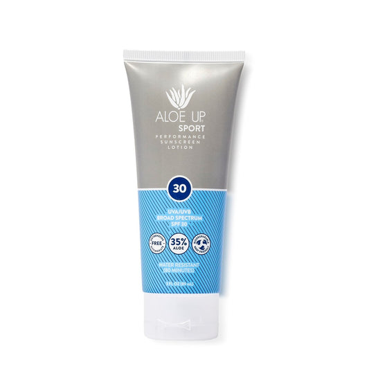 Aloe Up Sport Sunscreen Body Lotion SPF 30 - Broad Spectrum, Water Resistant 80 min, Reef Friendly, Fragrance Free, 3 oz