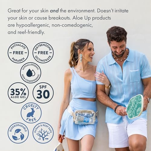 Aloe Up Sport Sunscreen Body Lotion SPF 30 - Broad Spectrum, Water Resistant 80 min, Reef Friendly, Fragrance Free, 3 oz - görsel 8