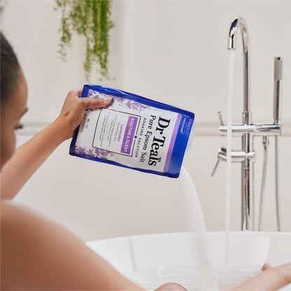 Dr. Teal's Epsom Salt Soaking Solution & Foaming Bath Combo Pack, Lavender, 41 Fl Oz (Pack of 2) Avelisse