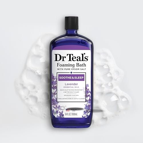 Dr. Teal's Epsom Salt Soaking Solution & Foaming Bath Combo Pack, Lavender, 41 Fl Oz (Pack of 2) Avelisse