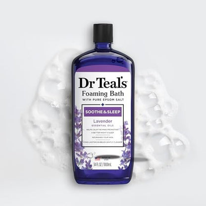 Dr. Teal's Epsom Salt Soaking Solution & Foaming Bath Combo Pack, Lavender, 41 Fl Oz (Pack of 2) Avelisse