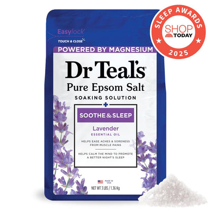 Dr. Teal's Epsom Salt Soaking Solution & Foaming Bath Combo Pack, Lavender, 41 Fl Oz (Pack of 2) Avelisse