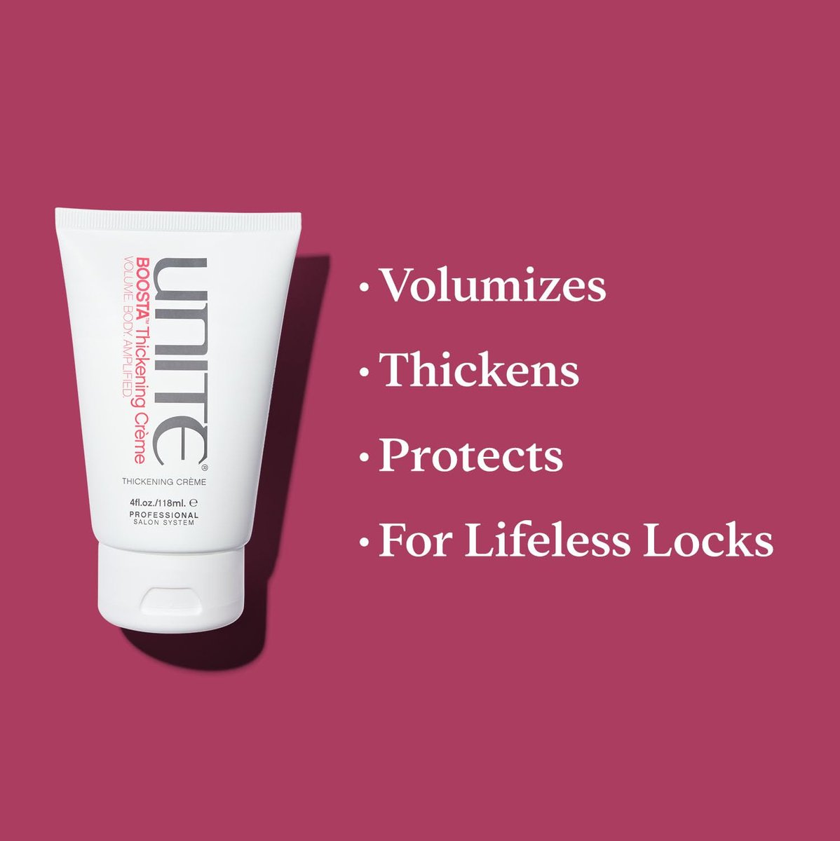 UNITE BOOSTA Thickening Crème – Lightweight Styling Cream for Fine or Limp Hair, Adds Thickness & Touchable Volume, UV & Thermal Protection, 4 Fl Oz Avelisse