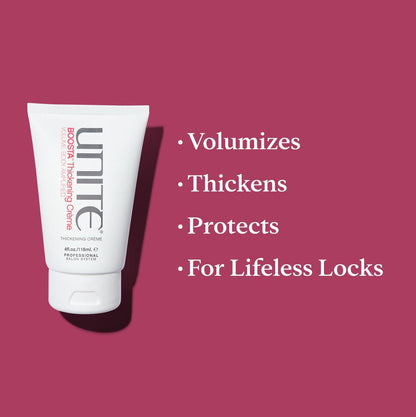 UNITE BOOSTA Thickening Crème – Lightweight Styling Cream for Fine or Limp Hair, Adds Thickness & Touchable Volume, UV & Thermal Protection, 4 Fl Oz Avelisse