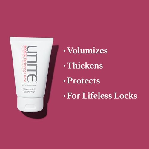 UNITE BOOSTA Thickening Crème – Lightweight Styling Cream for Fine or Limp Hair, Adds Thickness & Touchable Volume, UV & Thermal Protection, 4 Fl Oz Avelisse