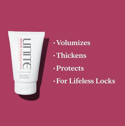UNITE BOOSTA Thickening Crème – Lightweight Styling Cream for Fine or Limp Hair, Adds Thickness & Touchable Volume, UV & Thermal Protection, 4 Fl Oz Avelisse