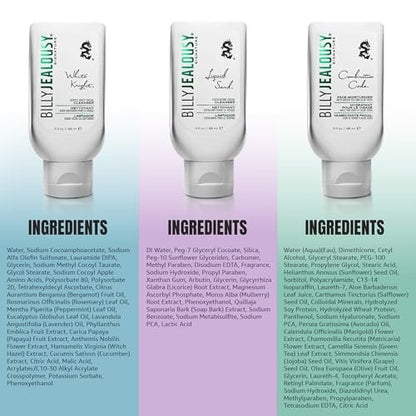 Billy Jealousy Face3Some Face Trio: Vegan Men's Skin Care Kit with Daily Facial Cleanser, Exfoliating Cleanser & Moisturizer - Travel Size Toiletries, Gentle Fresh Scent