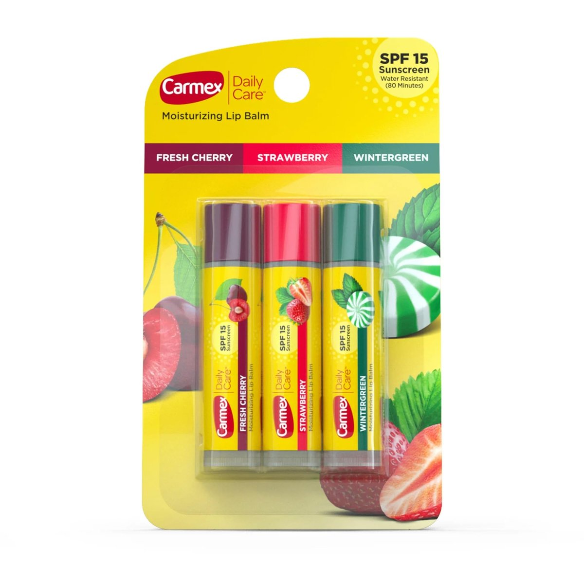 Carmex Daily Care SPF15 Variety Pack - 2 Pack, 6 Sticks Total Avelisse