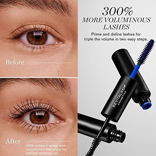 RevitaLash Cosmetics Double-Ended Volume Set: Eyelash Primer & Mascara – Hypoallergenic & Cruelty Free, 0.18 Fl Oz (Pack of 2) Avelisse