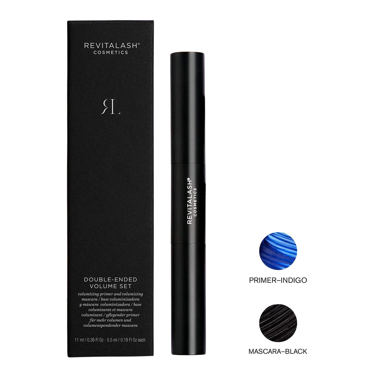 RevitaLash Cosmetics Double-Ended Volume Set: Eyelash Primer & Mascara – Hypoallergenic & Cruelty Free, 0.18 Fl Oz (Pack of 2) Avelisse