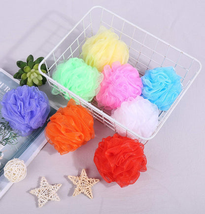 Colorful Mesh Bath Sponges for Kids – 8-Pack Exfoliating Shower Poufs