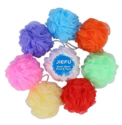 Colorful Mesh Bath Sponges for Kids – 8-Pack Exfoliating Shower Poufs - görsel 2