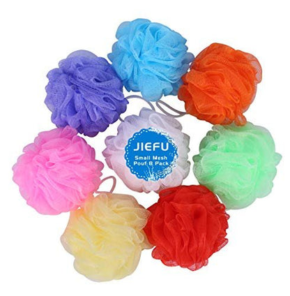 Colorful Mesh Bath Sponges for Kids – 8-Pack Exfoliating Shower Poufs