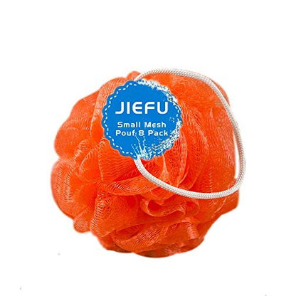 Colorful Mesh Bath Sponges for Kids – 8-Pack Exfoliating Shower Poufs