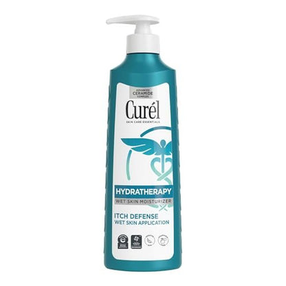 Curel Hydra Therapy Itch Defense Moisturizer Wet Skin Lotion with Advanced Ceramide Complex, Vitamin E & Oatmeal Extract, 12 oz