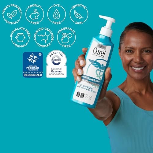 Curel Hydra Therapy Itch Defense Moisturizer Wet Skin Lotion with Advanced Ceramide Complex, Vitamin E & Oatmeal Extract, 12 oz - görsel 6