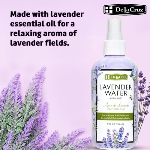 De La Cruz Lavender Water Body Mist - Soothing Lavender Spray with Pure Essential Oil, 8 fl oz - görsel 10