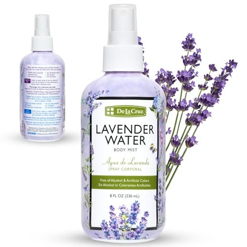 De La Cruz Lavender Water Body Mist - Soothing Lavender Spray with Pure Essential Oil, 8 fl oz - görsel 2