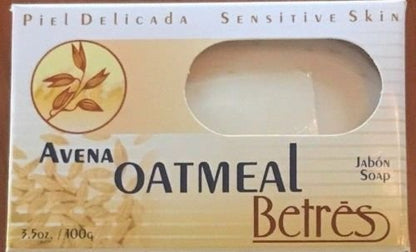 Betres Avena Oatmeal Bar Soap for Sensitive Skin – 2-Pack (3.5 oz Each)