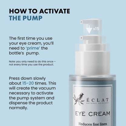 Eclat Skincare Under Eye Cream for Dark Circles & Puffiness – Anti Aging Formula for Wrinkles - Moisturizer for Fine Lines, Crows Feet & Eye Bags – Hydrating Treatment for Firming & Smoothing - 30ml