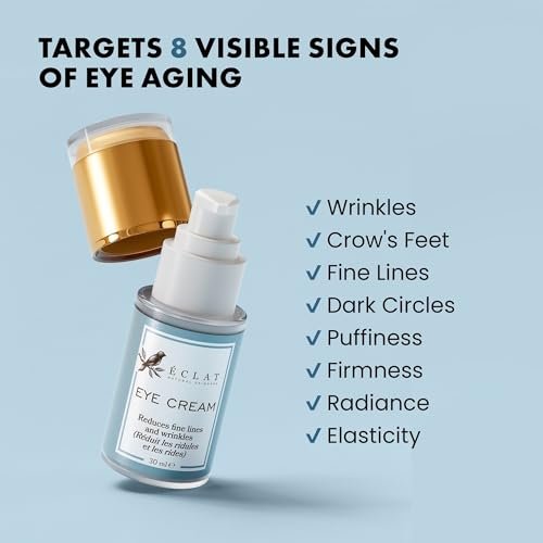 Eclat Skincare Under Eye Cream for Dark Circles & Puffiness – Anti Aging Formula for Wrinkles - Moisturizer for Fine Lines, Crows Feet & Eye Bags – Hydrating Treatment for Firming & Smoothing - 30ml - görsel 4