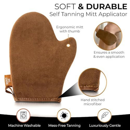 Self Tanning Mitt Applicator With Thumb – Ultra Soft Reusable Tanning Glove for Streak-Free Sunless Tan