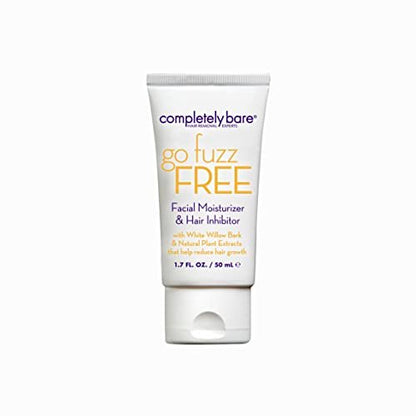 Completely Bare Go Fuzz Free Face Moisturizer & Hair Inhibitor – Anti-Aging Extracts & Hair Minimizers for Smooth, Youthful Skin