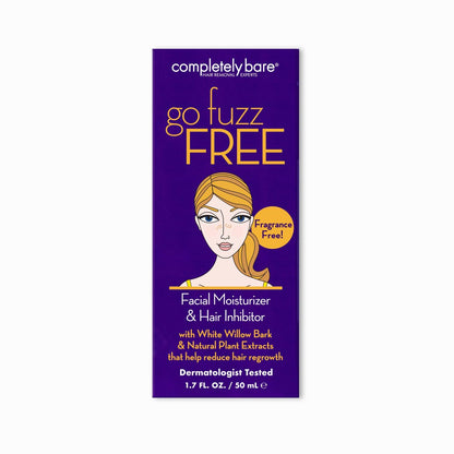 Completely Bare Go Fuzz Free Face Moisturizer & Hair Inhibitor – Anti-Aging Extracts & Hair Minimizers for Smooth, Youthful Skin