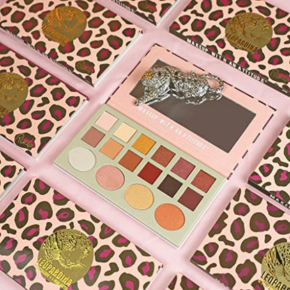 Rude Cosmetics Leopardina Eyeshadow & Highlighter Palette – 1.03 oz Makeup for Women