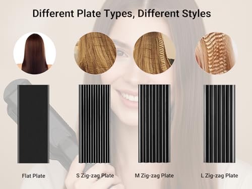 Pulla 4-in-1 Hair Straightener and Crimper - Tourmaline Ceramic Flat Iron with Adjustable Temperature 320°F-430°F for All Hair Types Avelisse