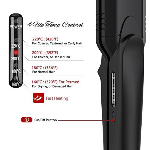 Pulla 4-in-1 Hair Straightener and Crimper - Tourmaline Ceramic Flat Iron with Adjustable Temperature 320°F-430°F for All Hair Types Avelisse