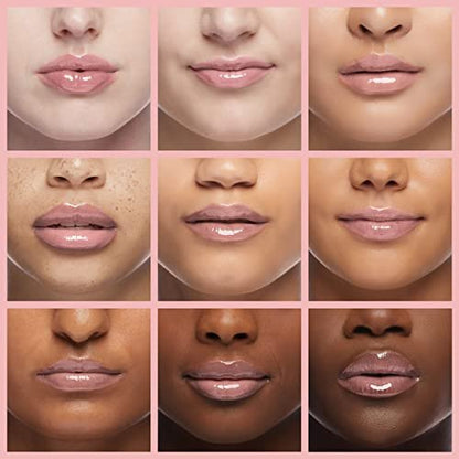 Rimmel Stay Glossy Lip Gloss - Non-Sticky Lightweight Formula for Lip Color and Shine - 143 Sundae Best, 0.18 oz