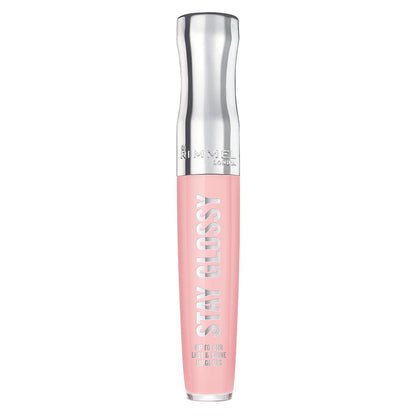 Rimmel Stay Glossy Lip Gloss - Non-Sticky Lightweight Formula for Lip Color and Shine - 143 Sundae Best, 0.18 oz