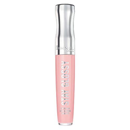 Rimmel Stay Glossy Lip Gloss - Non-Sticky Lightweight Formula for Lip Color and Shine - 143 Sundae Best, 0.18 oz