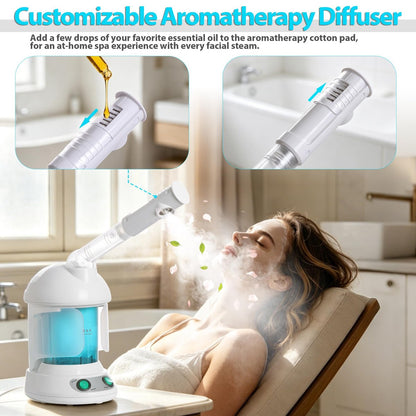SUPER DEAL Hair Steamer PRO 3 in 1 Multifunction Ozone Facial Steamer with Bonnet Hood Attachment - Hair Therapy & Face Steamer for Home or Salon Avelisse