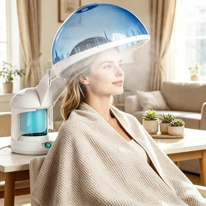 SUPER DEAL Hair Steamer PRO 3 in 1 Multifunction Ozone Facial Steamer with Bonnet Hood Attachment - Hair Therapy & Face Steamer for Home or Salon Avelisse