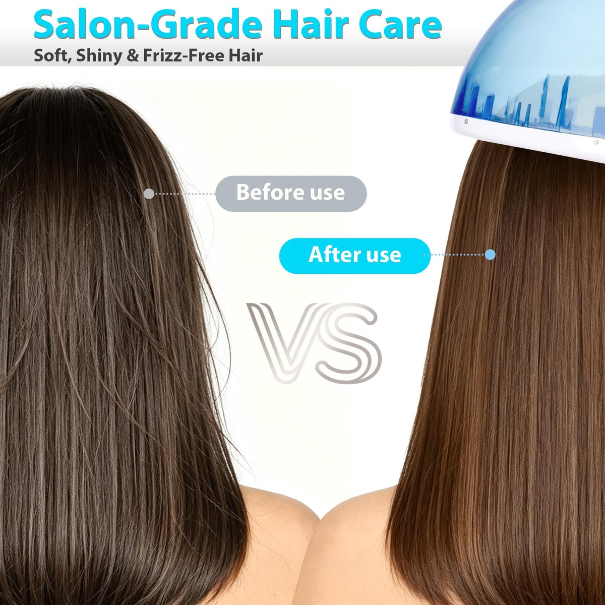 SUPER DEAL Hair Steamer PRO 3 in 1 Multifunction Ozone Facial Steamer with Bonnet Hood Attachment - Hair Therapy & Face Steamer for Home or Salon Avelisse