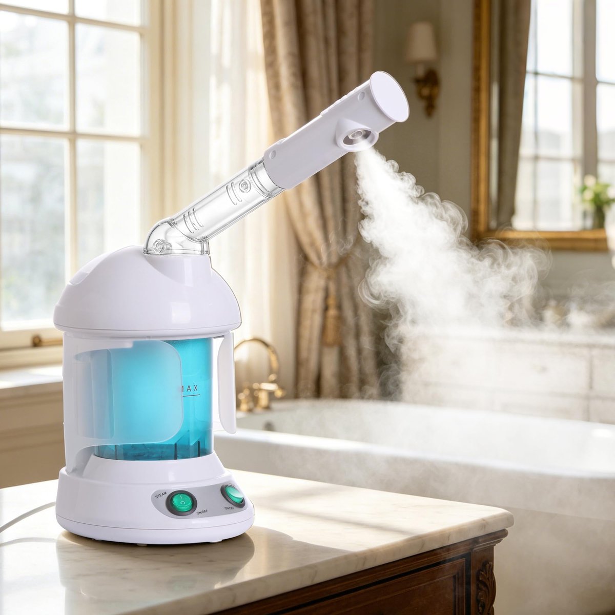 SUPER DEAL Hair Steamer PRO 3 in 1 Multifunction Ozone Facial Steamer with Bonnet Hood Attachment - Hair Therapy & Face Steamer for Home or Salon Avelisse
