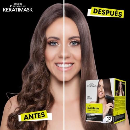 PLACENTA LIFE KERATIMASK Brazilian Straightening Kit with Keratin and Hyaluronic Acid - Formaldehyde Free Smoothing Treatment - görsel 6