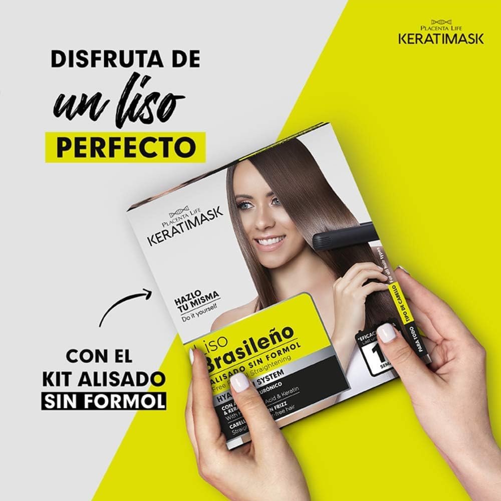 PLACENTA LIFE KERATIMASK Brazilian Straightening Kit with Keratin and Hyaluronic Acid - Formaldehyde Free Smoothing Treatment - görsel 13
