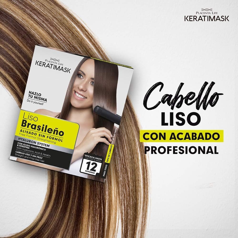 PLACENTA LIFE KERATIMASK Brazilian Straightening Kit with Keratin and Hyaluronic Acid - Formaldehyde Free Smoothing Treatment - görsel 15
